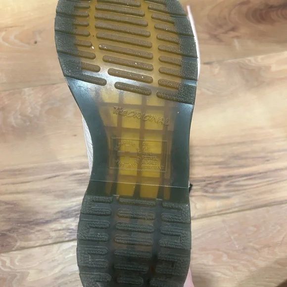 Dr. Martens Pink Combat Boots with Iridescent Hardware - Picture 8 of 8